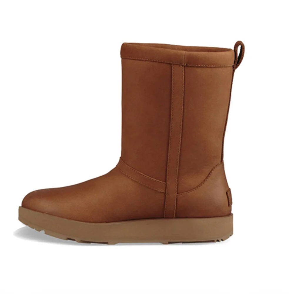 NWOT UGG Classic Short Leather Waterproof Boots – Women’s 7.5 – Chestnut